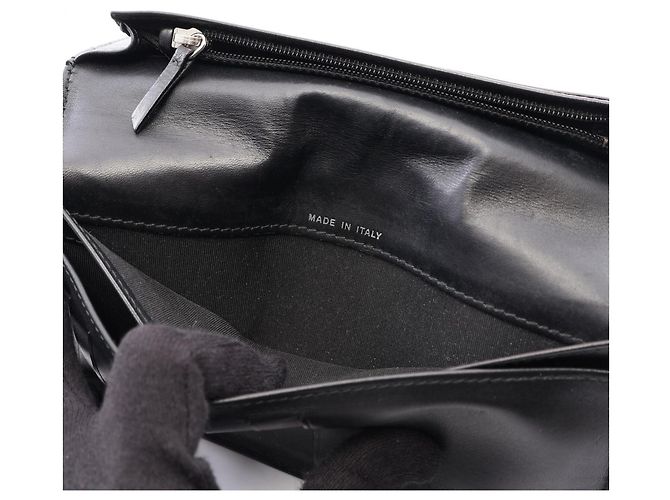 Chanel Matelassé Bi-fold langes Portemonnaie Schwarz - Ansicht 11