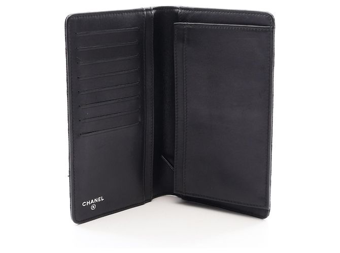Chanel Matelassé Bi-fold langes Portemonnaie Schwarz - Ansicht 3
