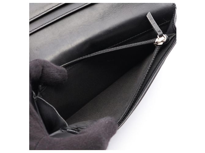 Chanel Matelassé Bi-fold langes Portemonnaie Schwarz - Ansicht 4