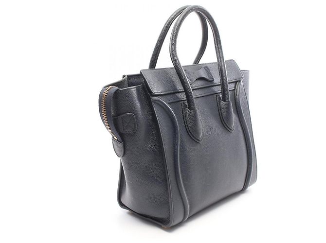 Céline Celine Luggage Micro Shopper Handtasche Marineblau - Ansicht 2