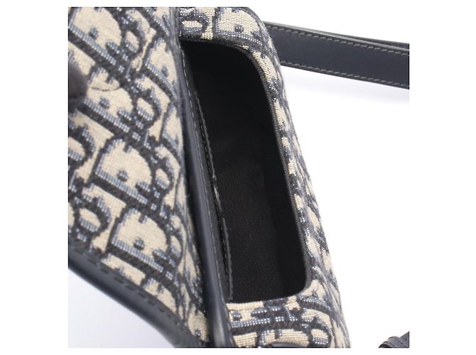 Borsa a tracolla Christian Dior Dior Bobby Small Oblique Beige Blu navy - vista 3