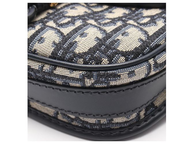 Borsa a tracolla Christian Dior Dior Bobby Small Oblique Beige Blu navy - vista 5