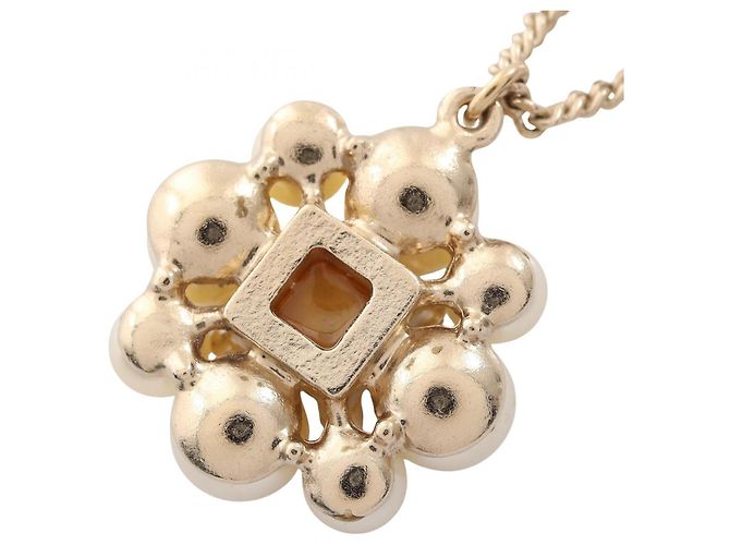 Chanel Coco Mark Flower Halskette Weiß Golden - Ansicht 2