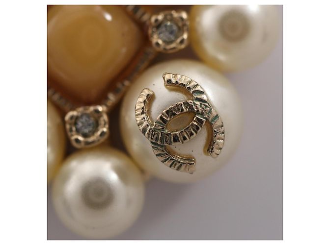 Chanel Coco Mark Flower Halskette Weiß Golden - Ansicht 8