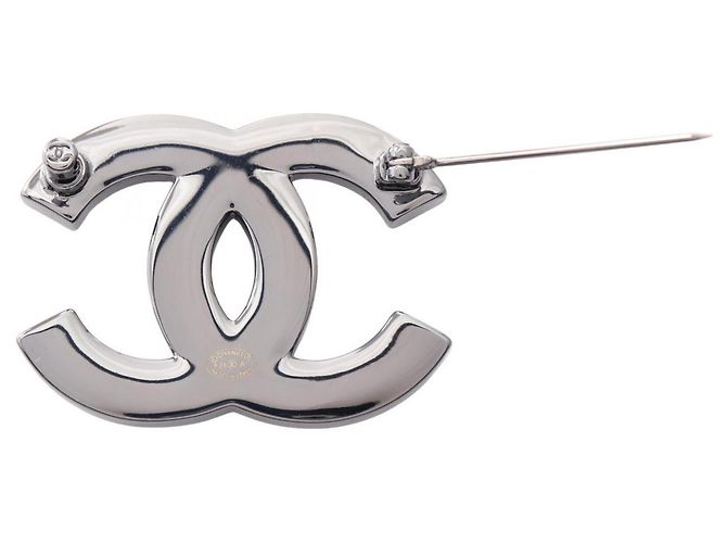 Spilla accessorio Chanel Coco Mark Nero Argento - vista 2