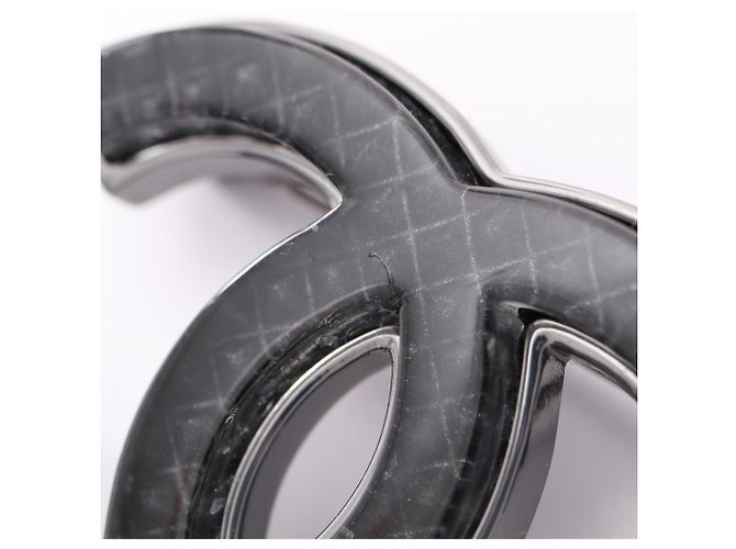 Spilla accessorio Chanel Coco Mark Nero Argento - vista 7