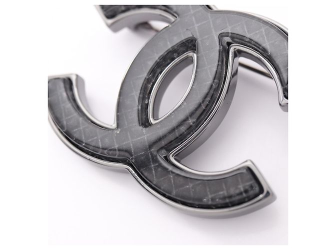 Spilla accessorio Chanel Coco Mark Nero Argento - vista 8