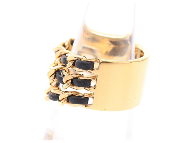 Anel Coco Mark Band Chanel Preto Dourado - vista 2