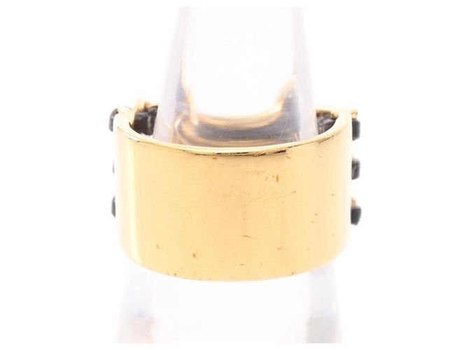 Anel Coco Mark Band Chanel Preto Dourado - vista 3