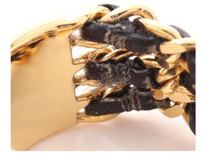 Anel Coco Mark Band Chanel Preto Dourado - vista 6