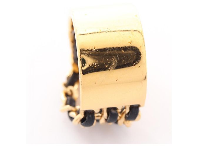 Anel Coco Mark Band Chanel Preto Dourado - vista 8