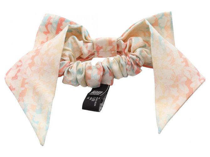Scrunchie Chanel Coco Mark Floral Ribbon Branco Multicor - vista 2