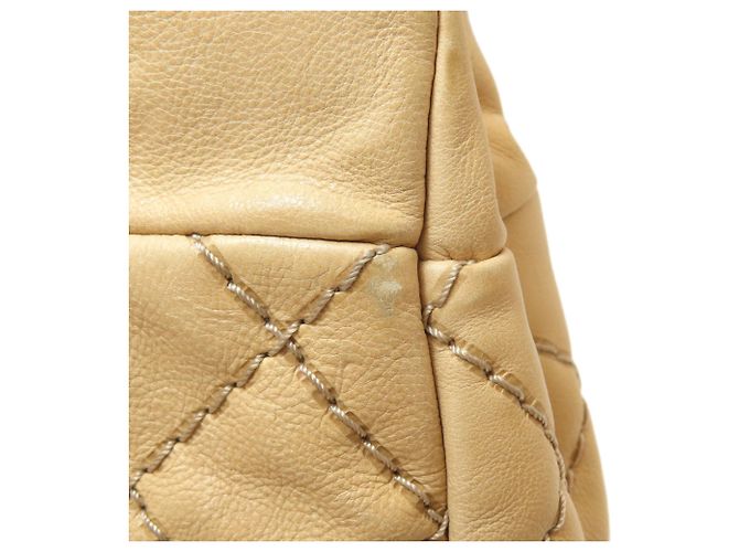 Borsa a tracolla Chanel Wild Stitch in pelle di vitello Beige - vista 16