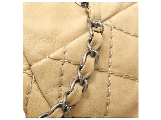 Borsa a tracolla Chanel Wild Stitch in pelle di vitello Beige - vista 18