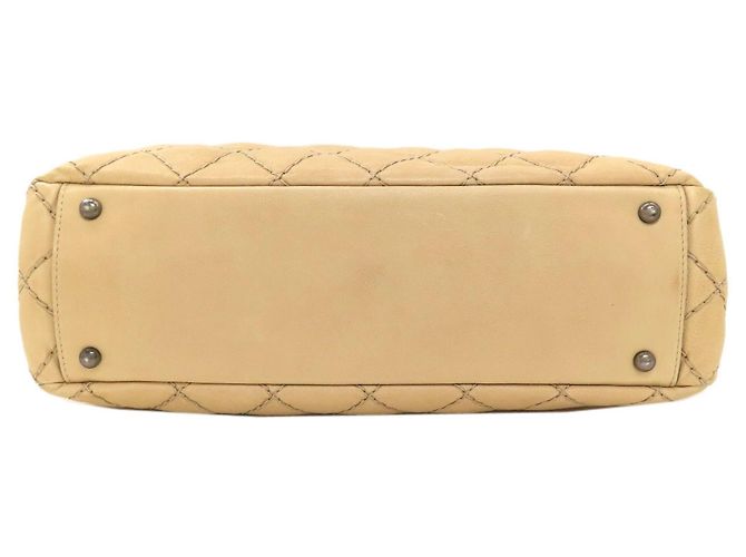 Borsa a tracolla Chanel Wild Stitch in pelle di vitello Beige - vista 4