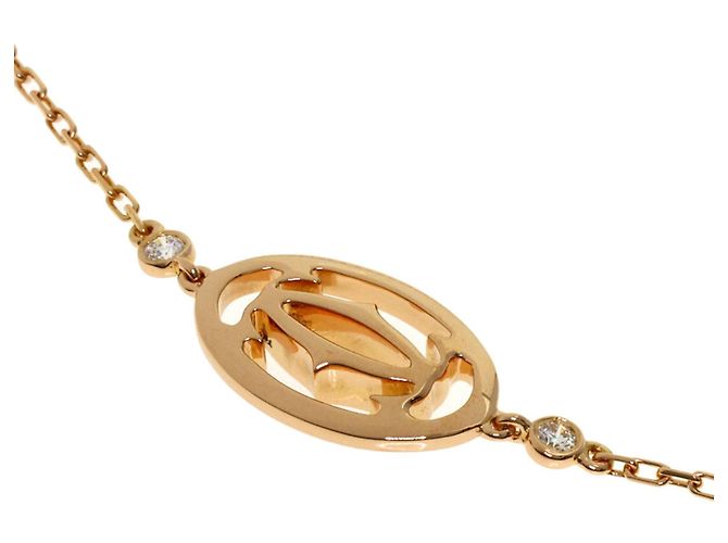 Bracciale Cartier Double C in diamanti e oro rosa 18K - vista 2