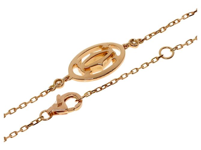 Bracciale Cartier Double C in diamanti e oro rosa 18K - vista 3