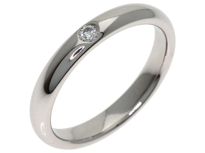 Anello fede Harry Winston in platino e diamanti - vista 2