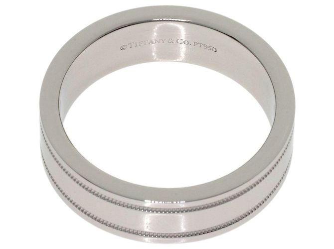 Autre Marque Tiffany & Co. Double Milgrain Ring aus Platin - Ansicht 4