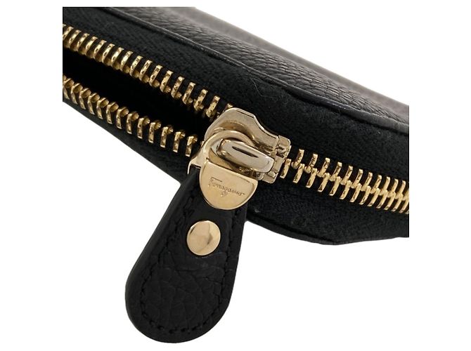 Cartera larga de piel Gancini Salvatore Ferragamo Negro - vista 10