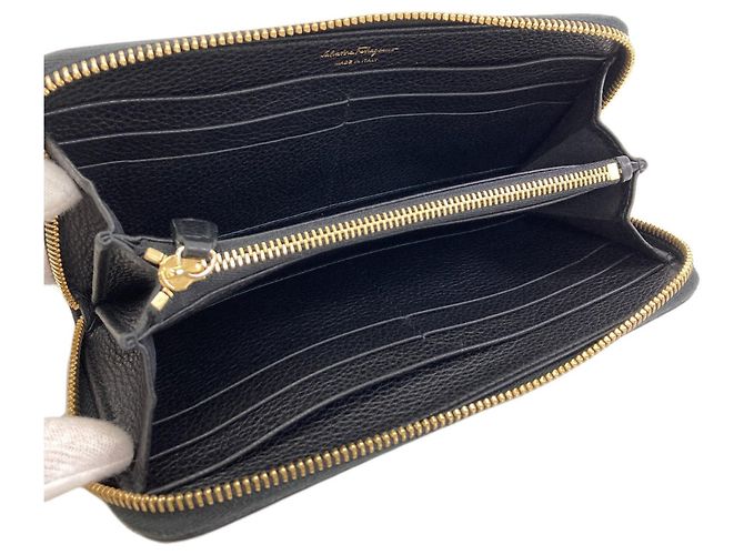 Cartera larga de piel Gancini Salvatore Ferragamo Negro - vista 4