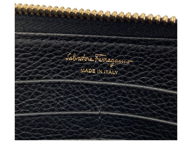 Cartera larga de piel Gancini Salvatore Ferragamo Negro - vista 6