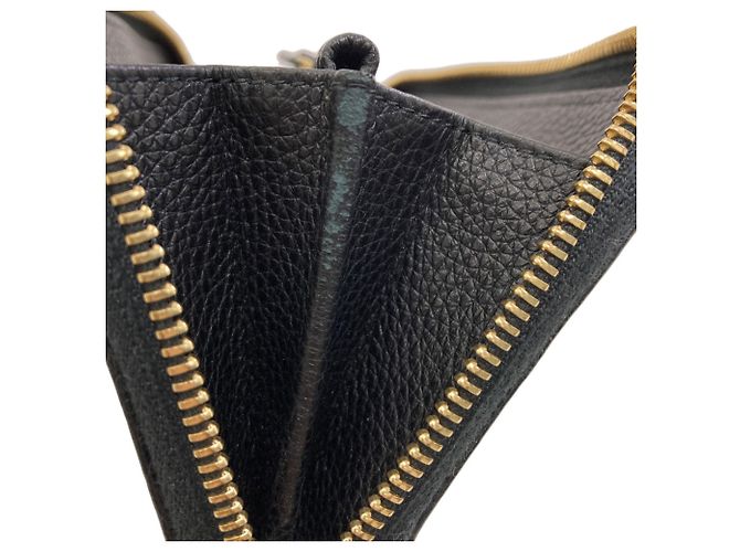 Cartera larga de piel Gancini Salvatore Ferragamo Negro - vista 9