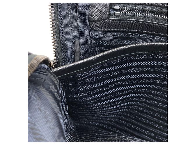 Mala de negócios 2-way Prada com logo hardware Preto - vista 11