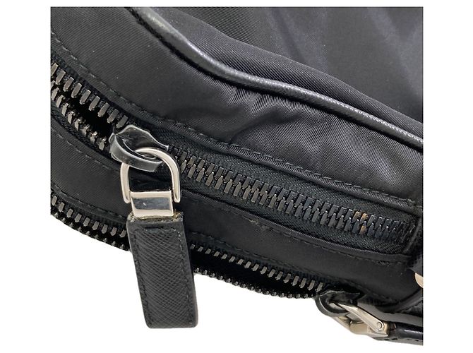 Mala de negócios 2-way Prada com logo hardware Preto - vista 14