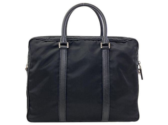Mala de negócios 2-way Prada com logo hardware Preto - vista 2