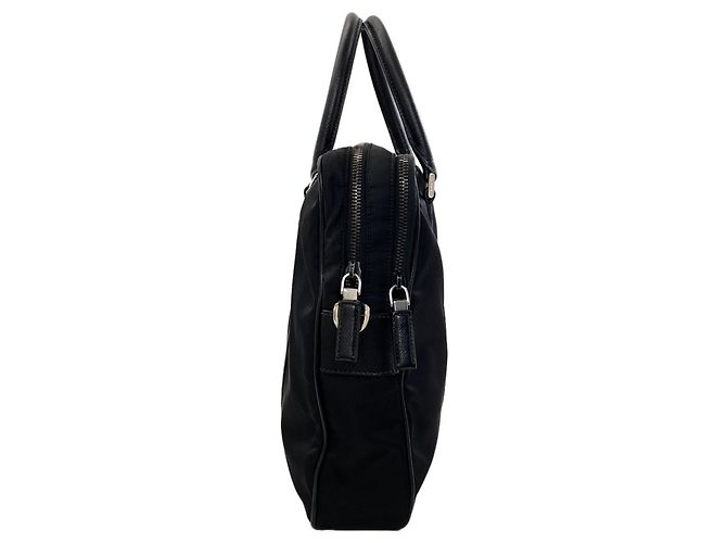 Mala de negócios 2-way Prada com logo hardware Preto - vista 3