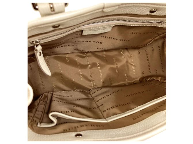 Borsa Burberry Check Bianco Beige - vista 5