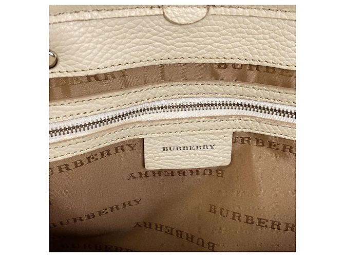 Borsa Burberry Check Bianco Beige - vista 6