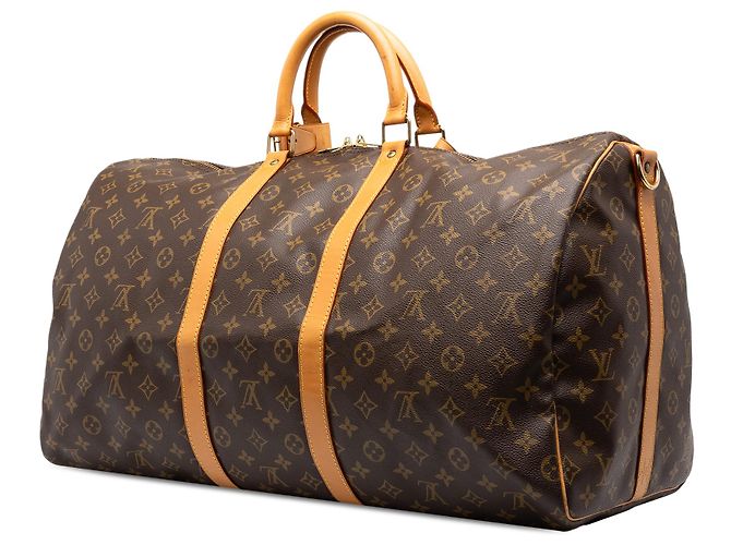 Louis Vuitton Brown Monogram Keepall Bandouliere 55 Marrone - vista 2
