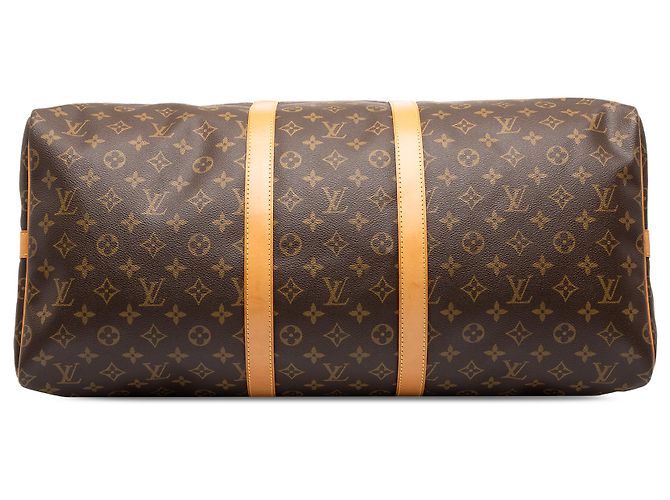 Louis Vuitton Brown Monogram Keepall Bandouliere 55 Marrone - vista 3