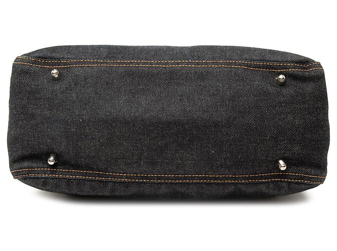 Fendi Twins Tote aus blauem Denim Marineblau - Ansicht 3