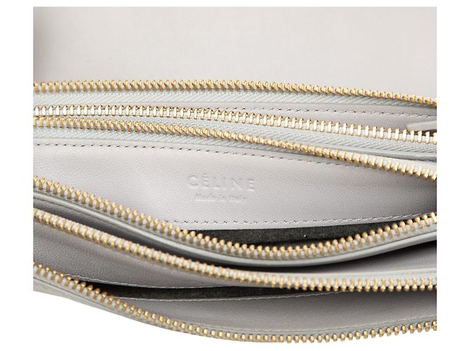 Céline Celine Trio Crossbody Small in pelle di agnello grigia Marrone Grigio - vista 5
