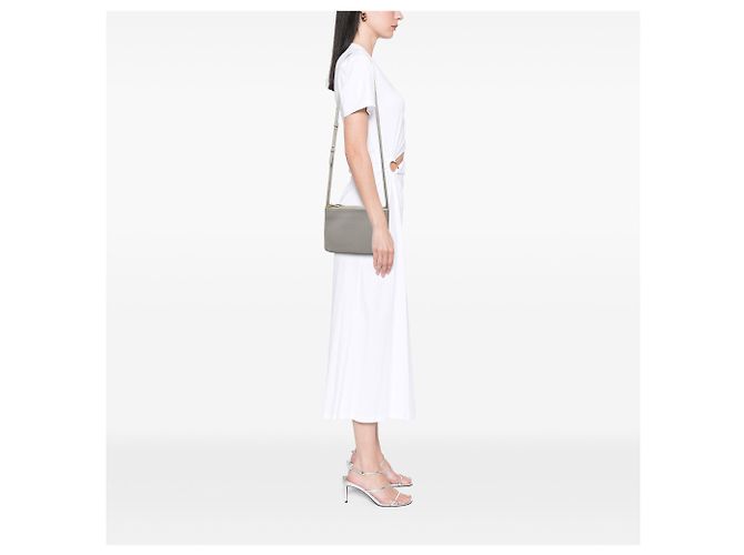 Céline Celine Trio Crossbody Small in pelle di agnello grigia Marrone Grigio - vista 6