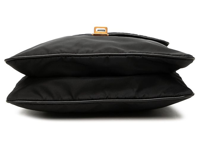 Bolsa Messenger Prada em Tessuto com acabamentos em couro Vitello preto - vista 3