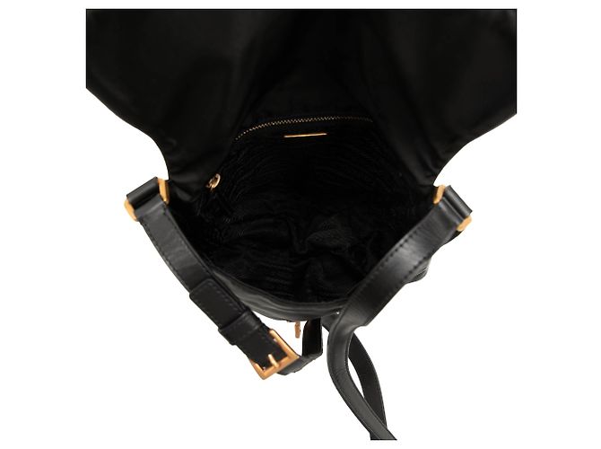 Bolsa Messenger Prada em Tessuto com acabamentos em couro Vitello preto - vista 4