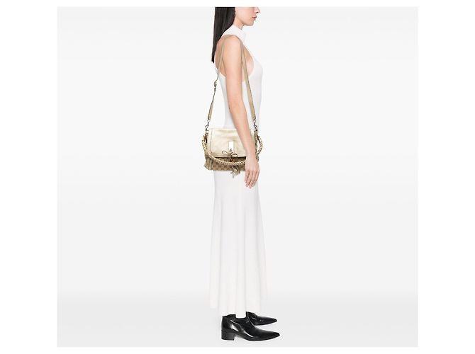 Gucci Bella Klappentasche aus beigem GG Canvas - Ansicht 6