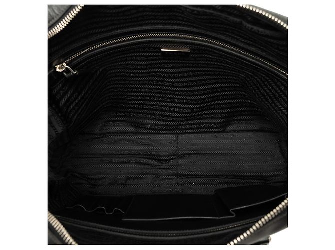 Borsa business Prada in pelle Saffiano nera Nero - vista 4