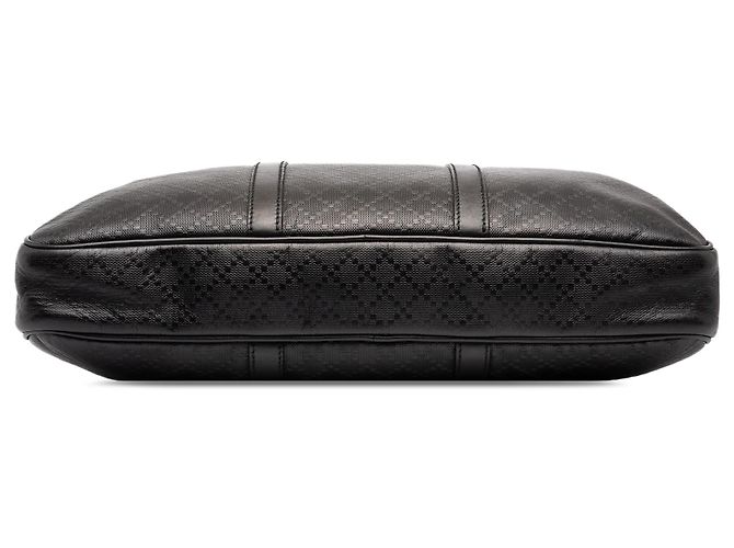 Borsa business Gucci in vitello nero con diamanti - vista 3