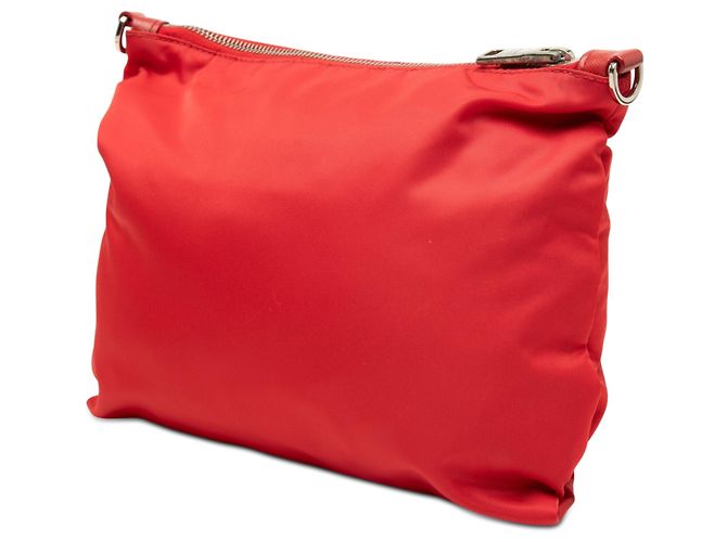 Borsa a tracolla Prada in Tessuto rossa con zip Rosso - vista 2