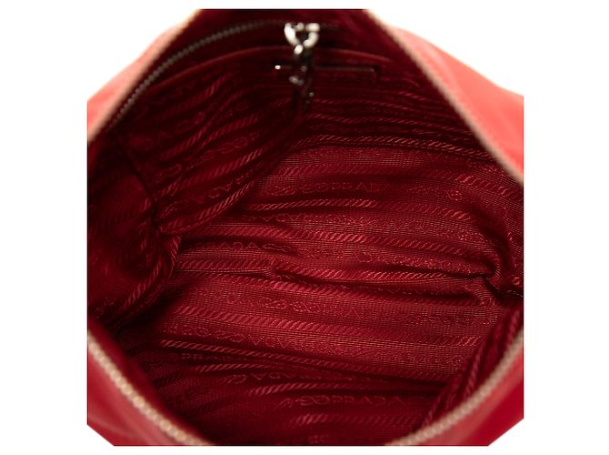 Borsa a tracolla Prada in Tessuto rossa con zip Rosso - vista 4
