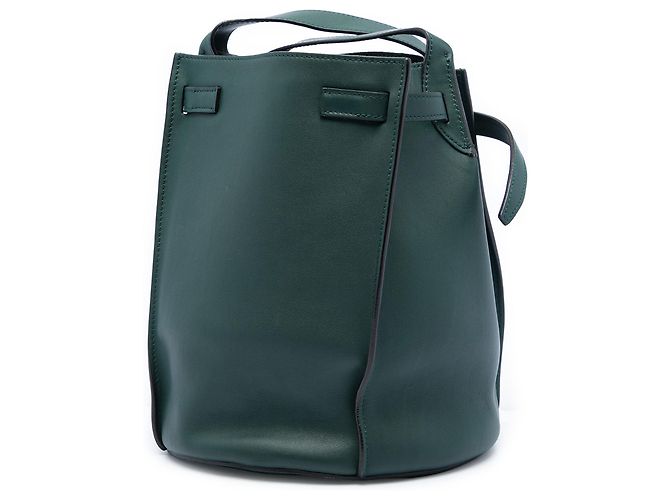 Céline Celine Big Bag Bucket Crossbody in pelle verde Verde scuro - vista 2