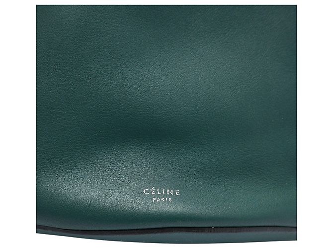 Céline Celine Big Bag Bucket Crossbody in pelle verde Verde scuro - vista 5