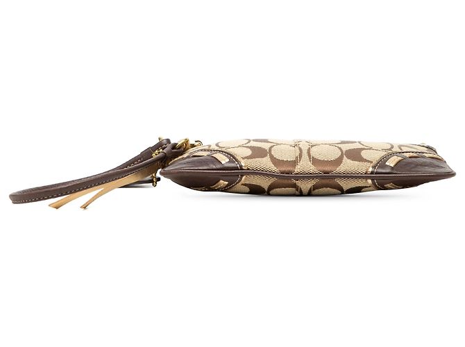 Pouch da polso Coach Beige Small Signature Canvas and Leather Studded - vista 3