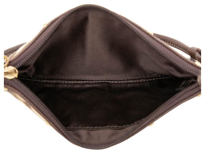 Pouch da polso Coach Beige Small Signature Canvas and Leather Studded - vista 4