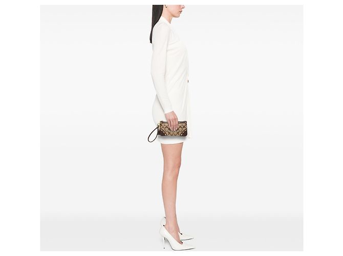 Pouch da polso Coach Beige Small Signature Canvas and Leather Studded - vista 6